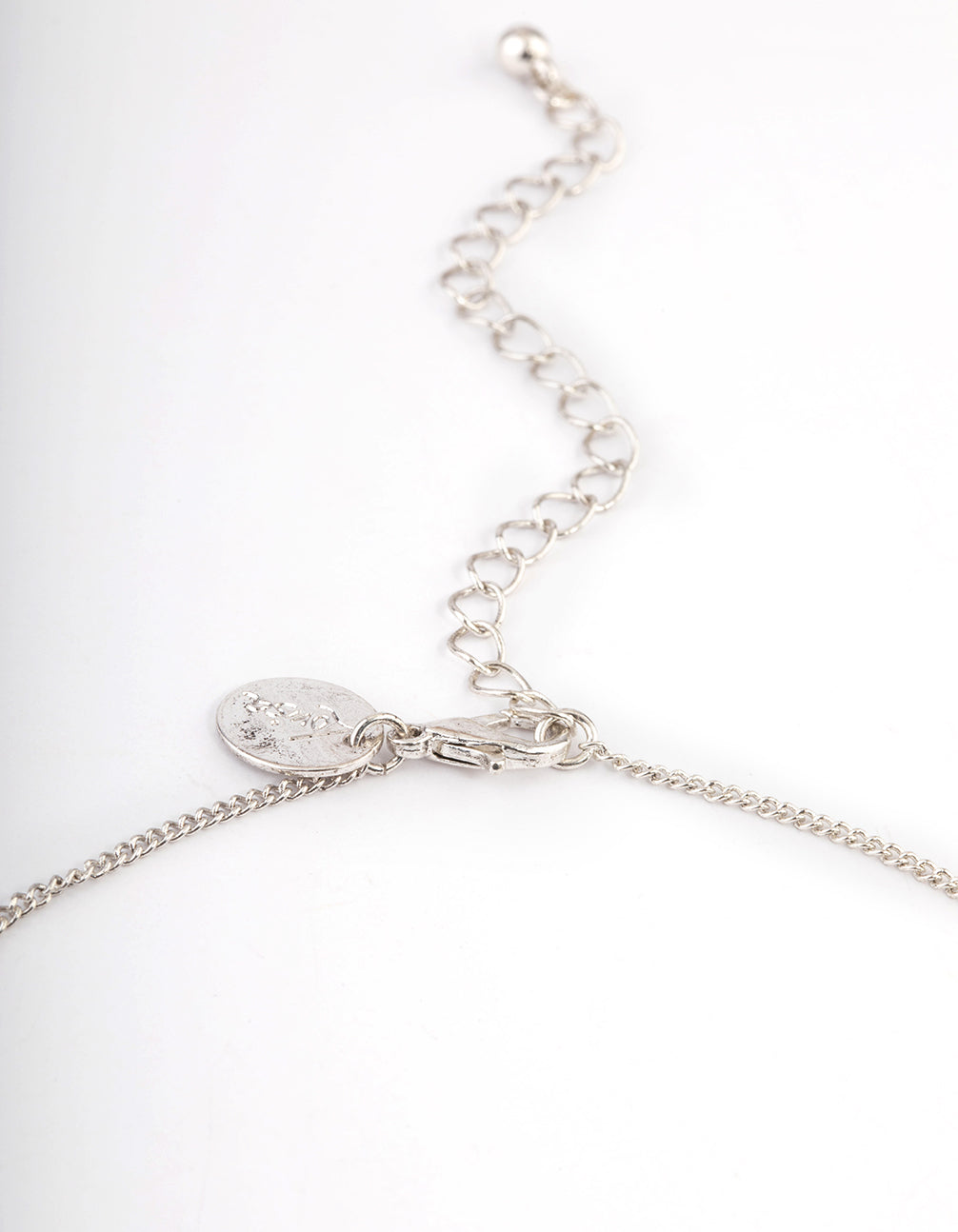 Antique Silver Amethyst Textured Coin Necklace