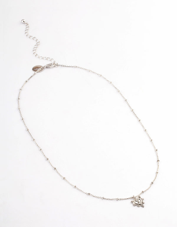 Antique Silver Heart Necklace
