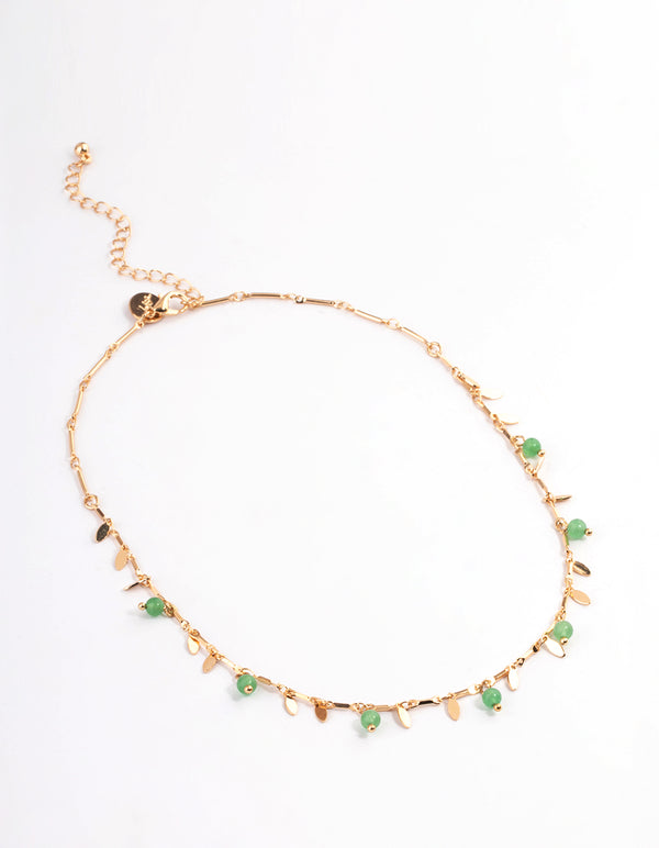Gold Amazonite Leaf Necklace
