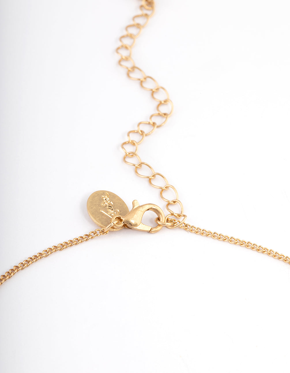 Gold Rhodonite Textured Coin Necklace