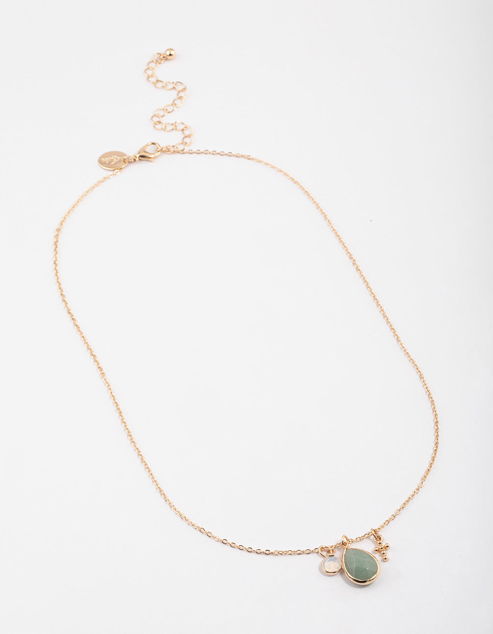 Gold Amazonite Tiny Cross Necklace
