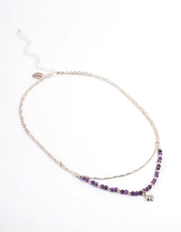 Antique Silver Layered Amethyst Star Necklace - link has visual effect only