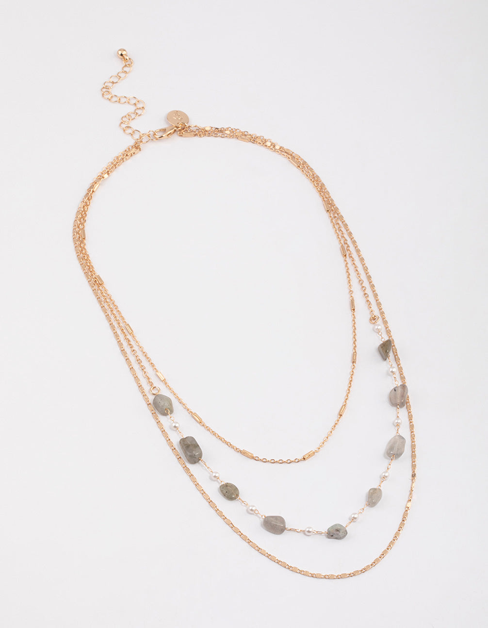 Gold Labradorite Multi Layered Necklace