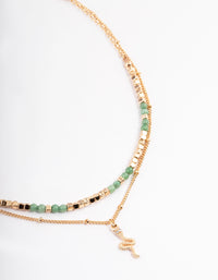 Gold Amazonite Snake Layered Necklace - link has visual effect only