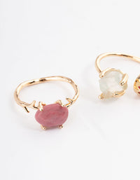 Gold Multi Three Stone Rings - link has visual effect only