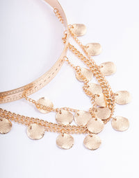 Gold Three Layer Dangle Arm Cuff - link has visual effect only