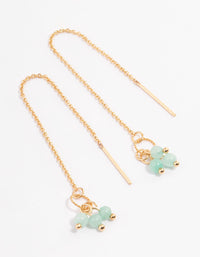 Gold Plated Jade Cluster Threader Earrings - link has visual effect only