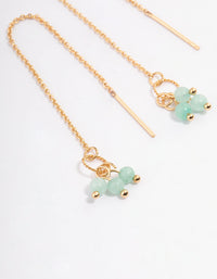 Gold Plated Jade Cluster Threader Earrings - link has visual effect only