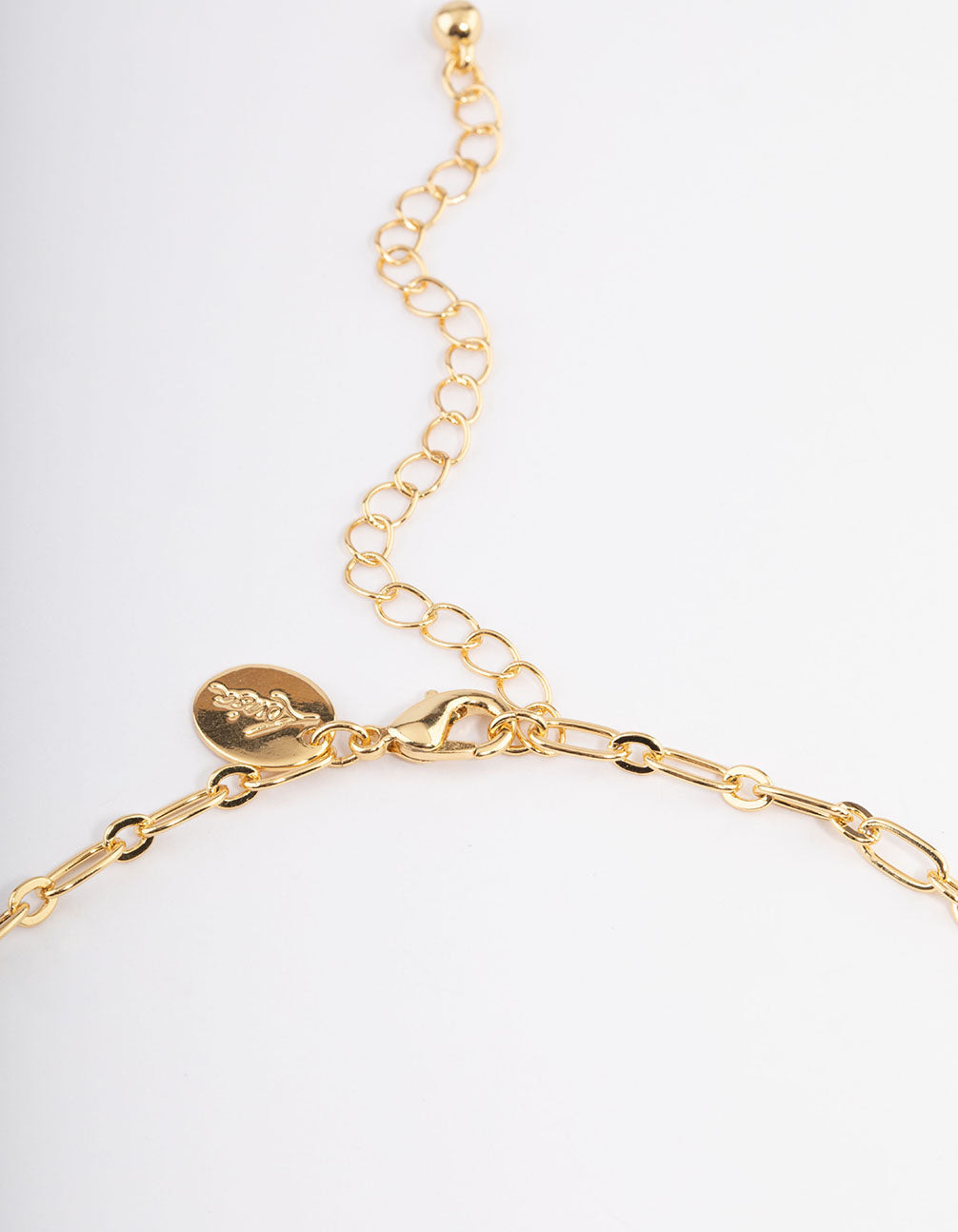 Gold Plated Freshwater Pearl Diamante Charm Chain Necklace