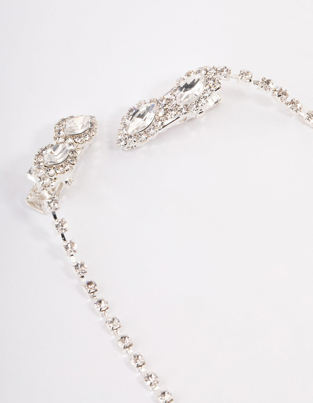Silver Ice Crystal Diamante Hair Drape