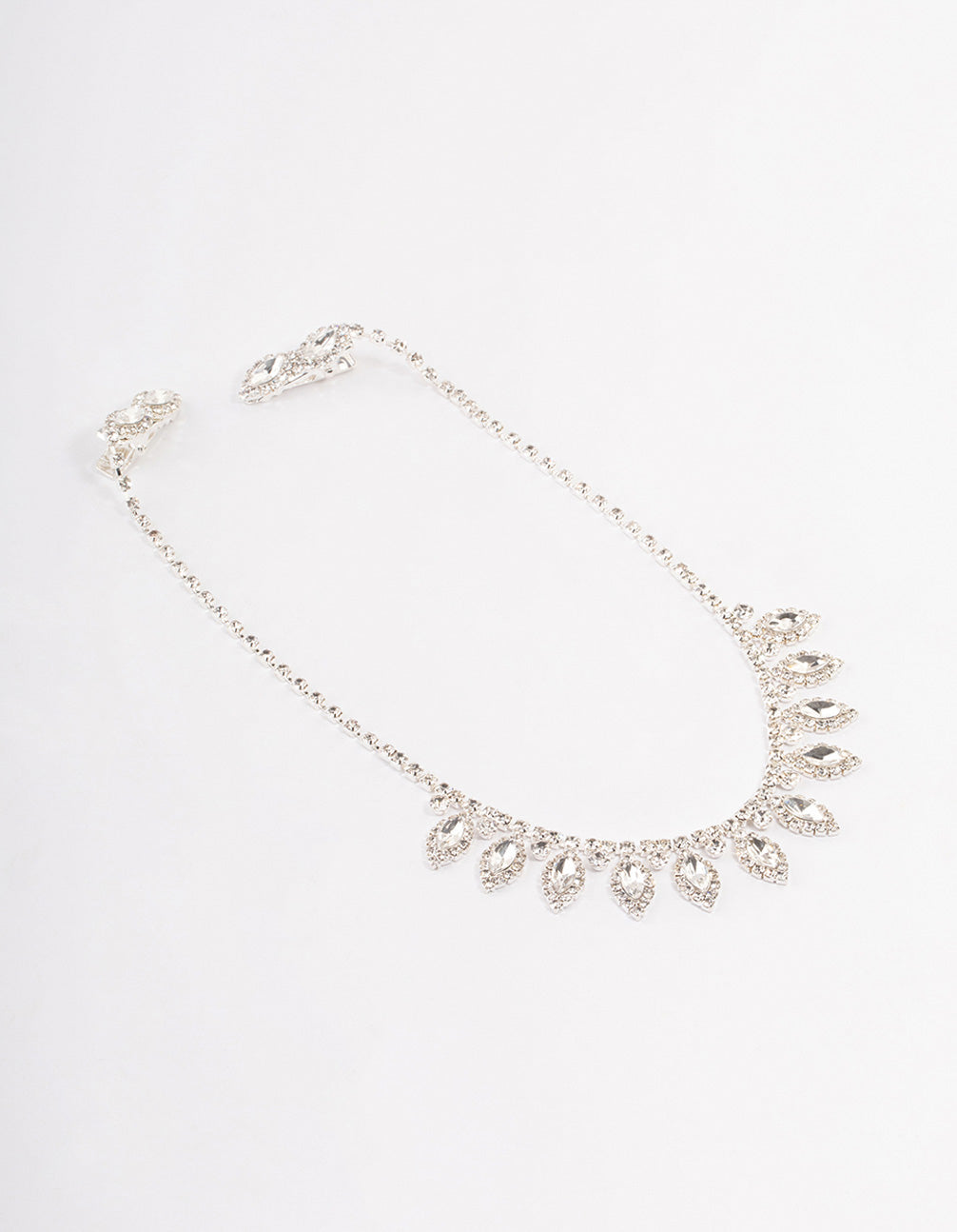 Silver Ice Crystal Diamante Hair Drape