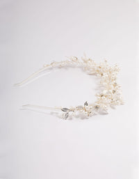 Silver Flower & Leaf Vine Headband - link has visual effect only