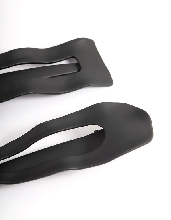 Coated Black Mixed Hair Clips Pack