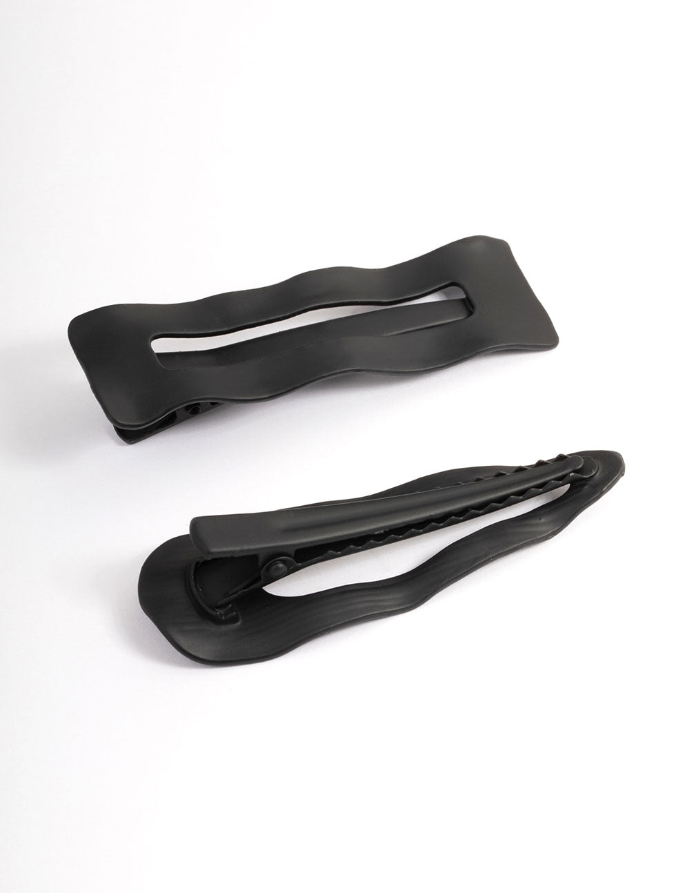 Coated Black Mixed Hair Clips Pack