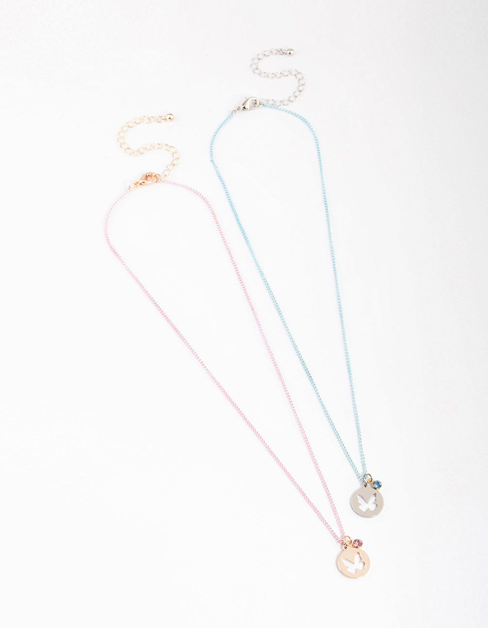 Mixed Metal Butterfly & Diamante Necklace Pack