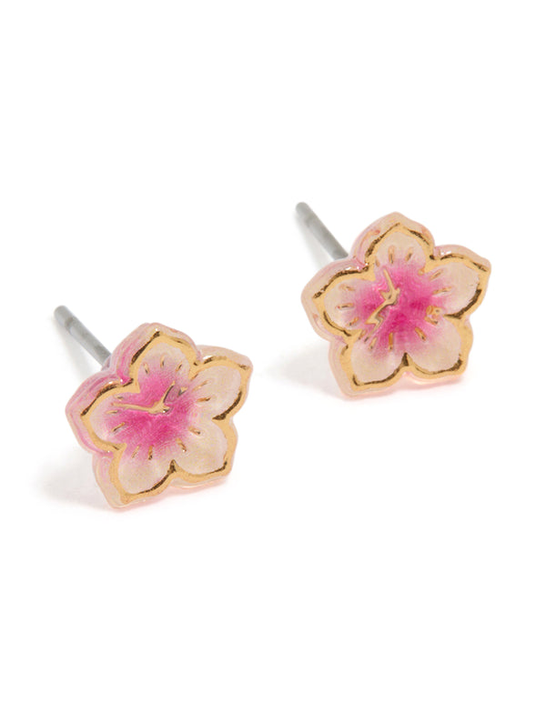 Gold Mini Frangipani Stud Earrings