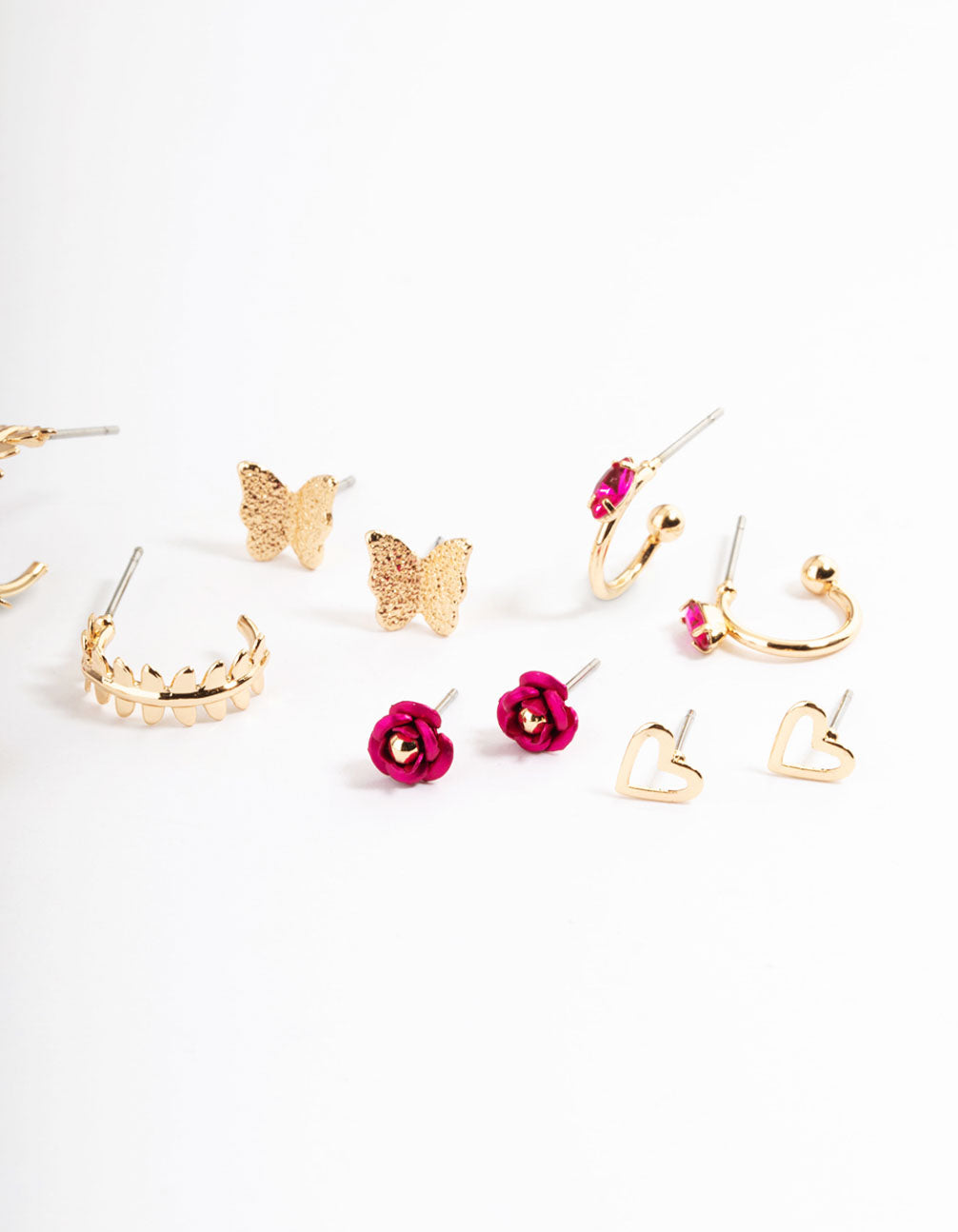 Gold Love & Peace Garden Earrings 8-Pack