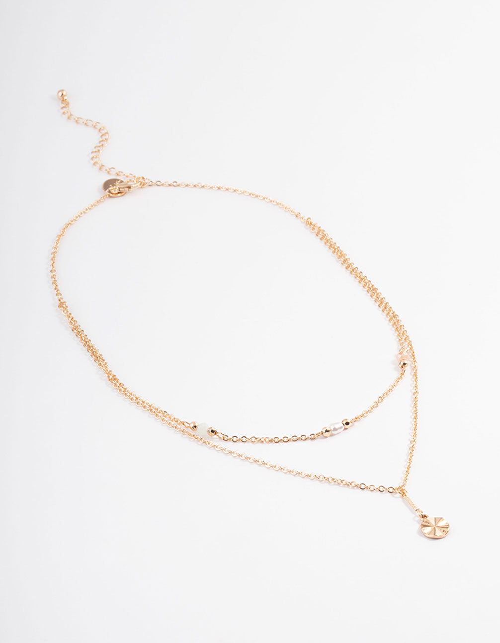 Gold Mixed Stone & Sun Ray Layered Necklace