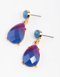 Gold Round & Pear Ombre Drop Earrings - link has visual effect only