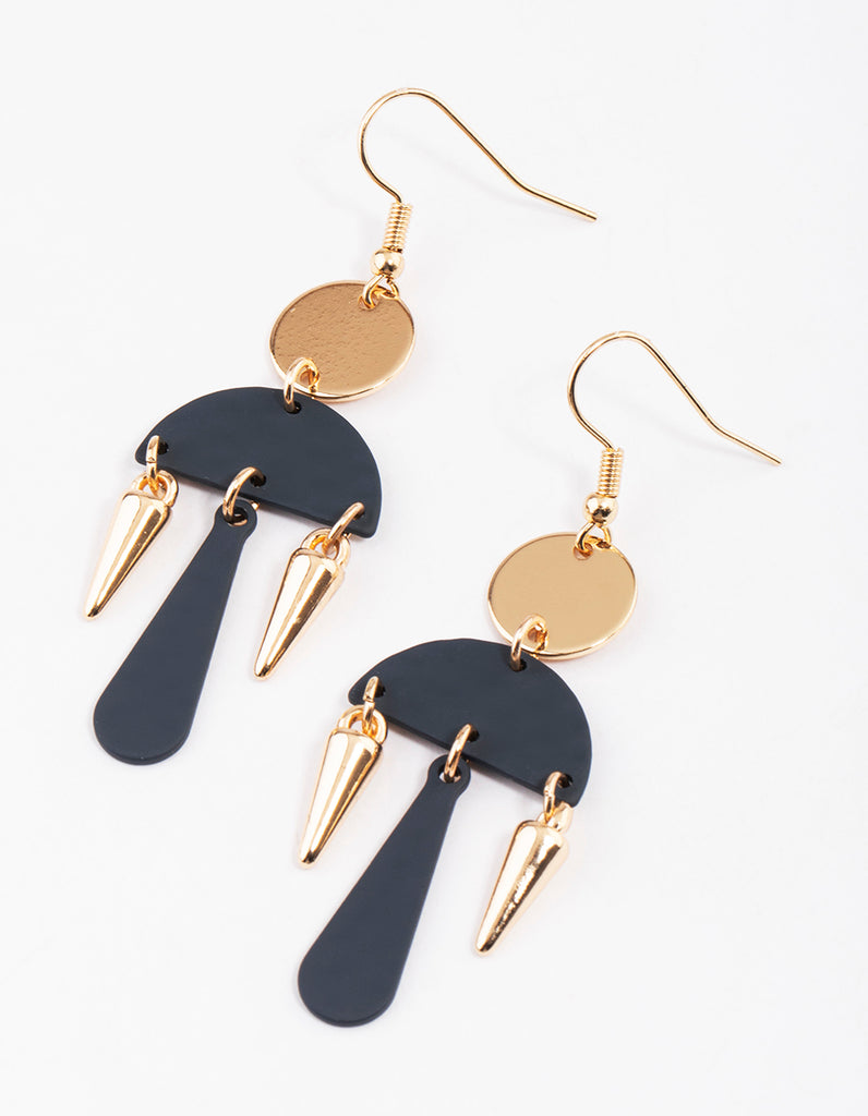 Navy Multi Geometric Pointed Drop Earrings - Lovisa