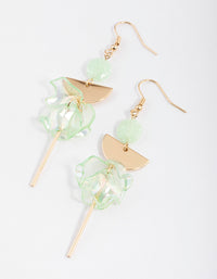 Mint Semi-Circle Petal Drop Earrings - link has visual effect only