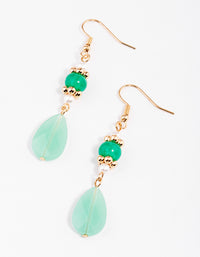 Mint Round Pearl Drop Earrings - link has visual effect only