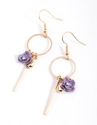 Lilac Open Circle Mixed Drop Earrings - link has visual effect only