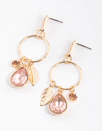 Blush Large Pear Stone & Leaf Drop Earrings - link has visual effect only