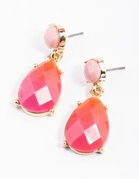 Gold Round & Pear Ombre Drop Earrings - link has visual effect only