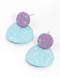Coated Double Splatter Disc Drop Earrings - link has visual effect only