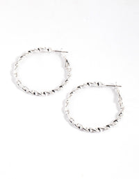 Silver Classic Twisted Hoop Earrings - link has visual effect only