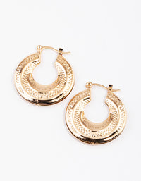 Gold Chubby Boho Track Hoop Earrings - link has visual effect only