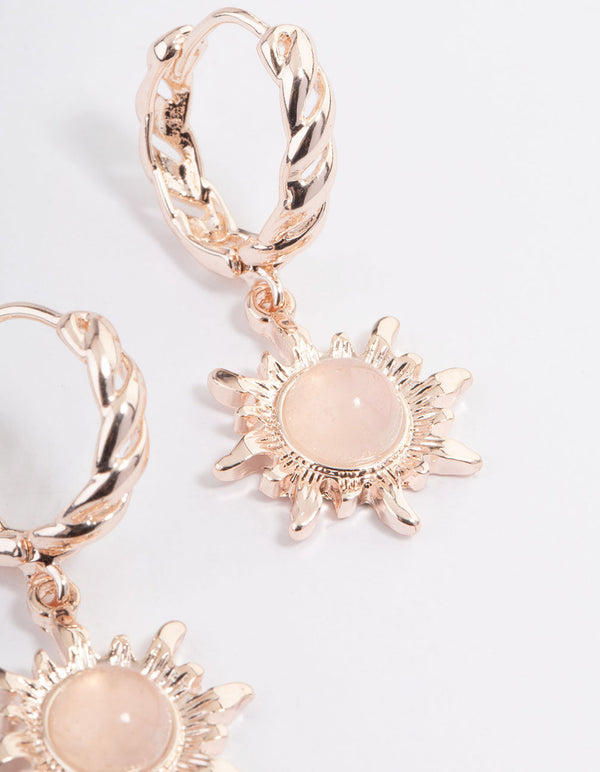 Rose Gold Celestial Huggie Earrings