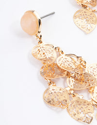 Gold Textured Leaf Drop Earrings - link has visual effect only