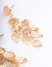 Gold Textured Leaf Drop Earrings - link has visual effect only
