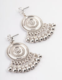 Antique Silver Disc Tassel Earrings - link has visual effect only