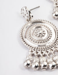 Antique Silver Disc Tassel Earrings - link has visual effect only