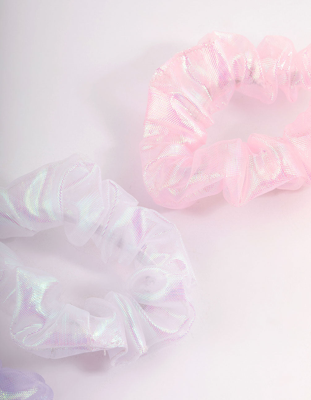 Kids Fabric Iridescent Hair Scrunchie Pack