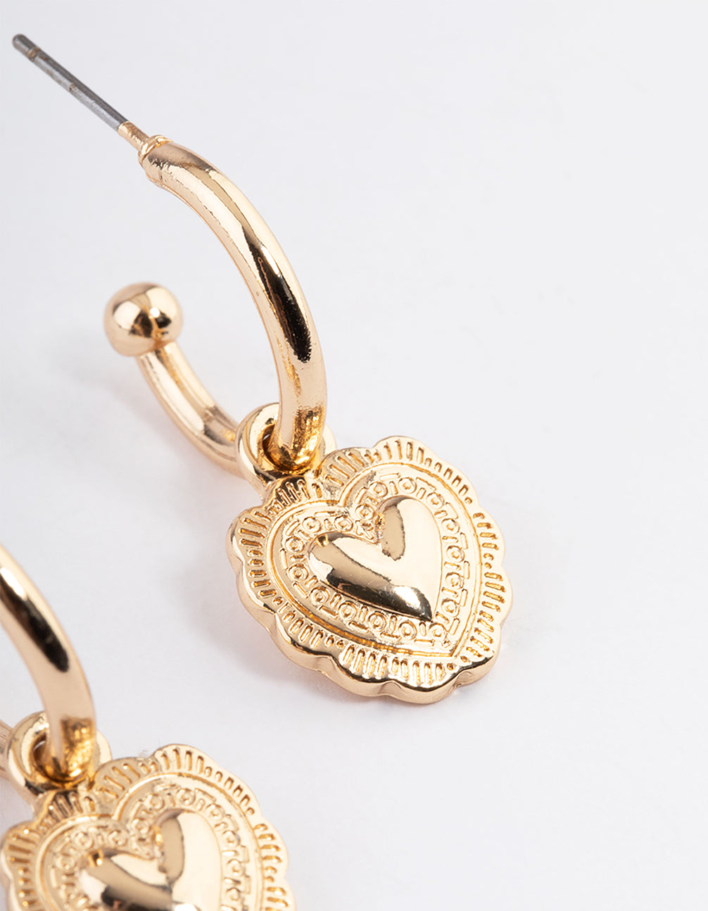 Gold Heart Huggie Earrings