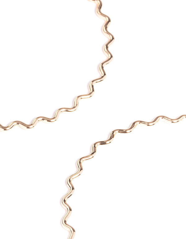 Gold Wavy Hoop Earrings