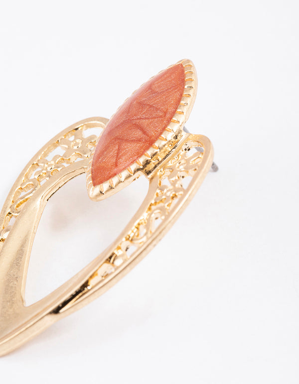 Gold Western Mosaic Earrings