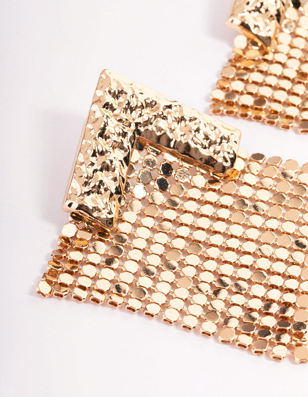 Gold Textured Statement Earrings