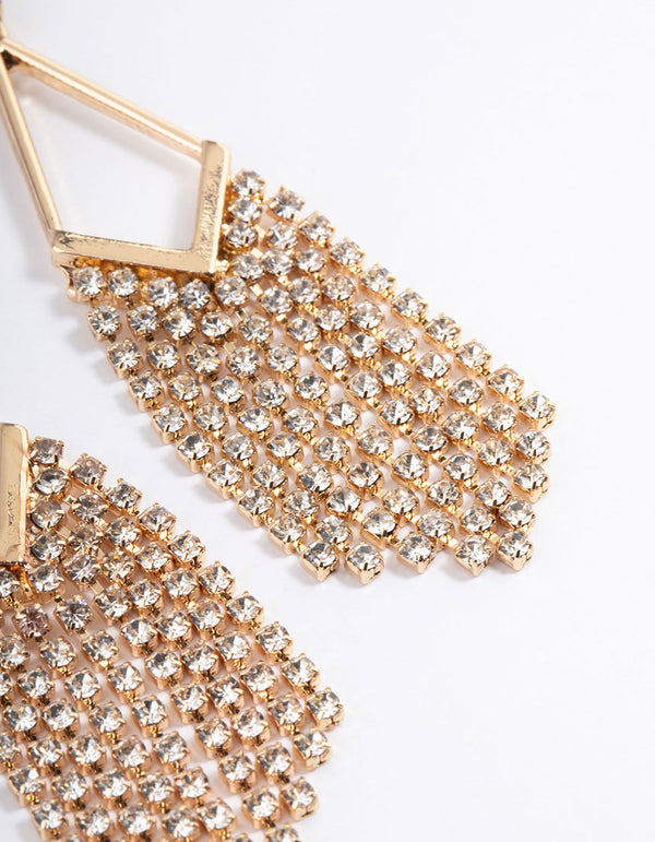 Gold Bling Tassel Dangle Earrings