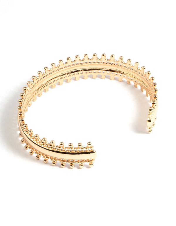 Gold Prong Cuff Bracelet