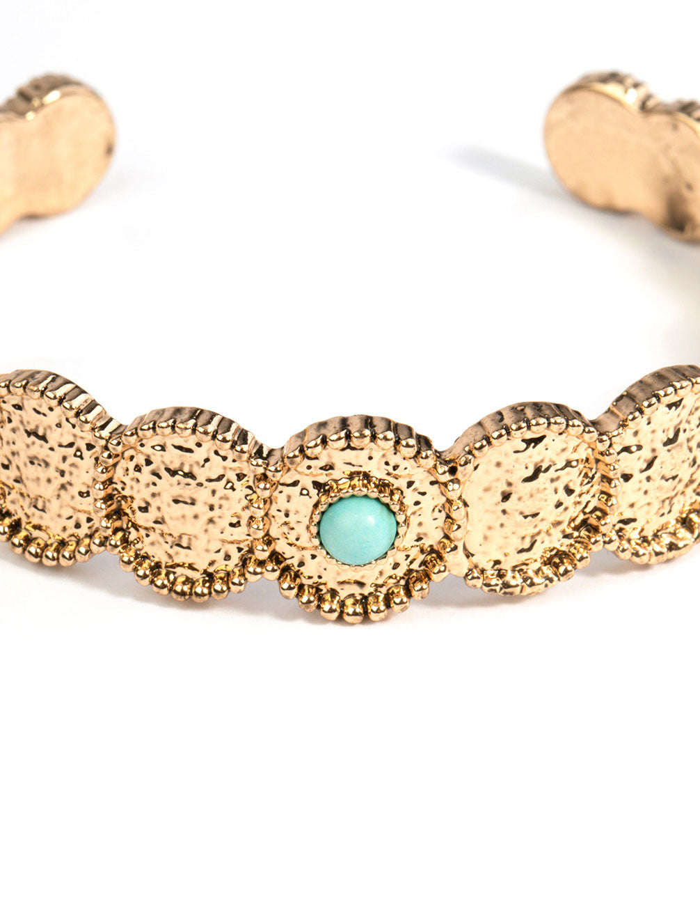 Gold Rounded Turqouise Bangle