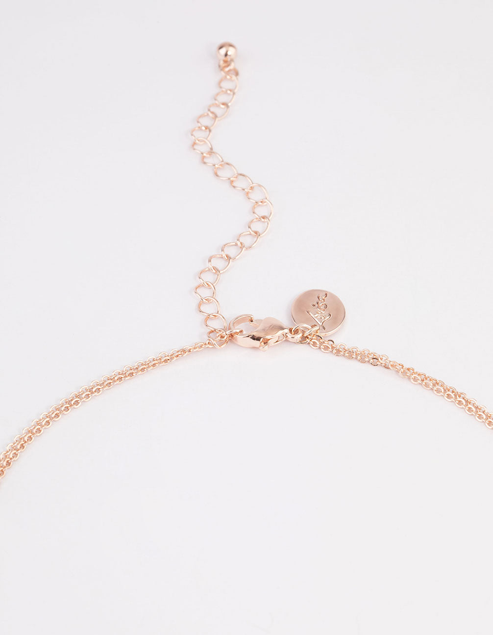 Rose Gold Double Row Dainty Disc Y-Necklace