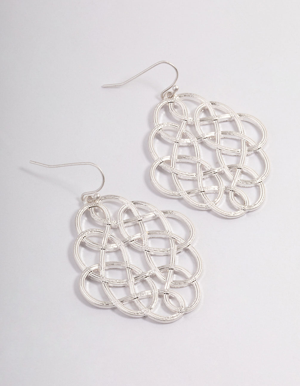 Silver Maze Twisted Drop Earrings