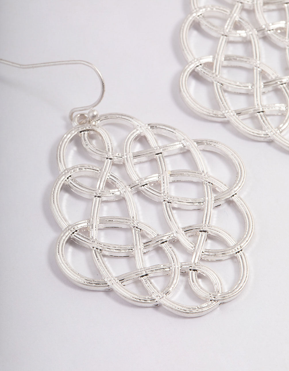 Silver Maze Twisted Drop Earrings