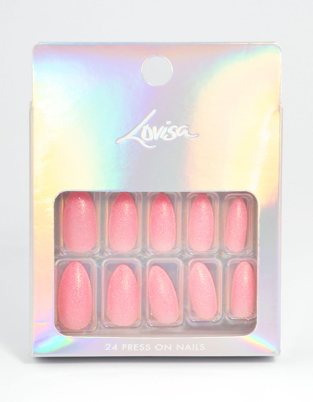 Plastic Pink Press On Nails