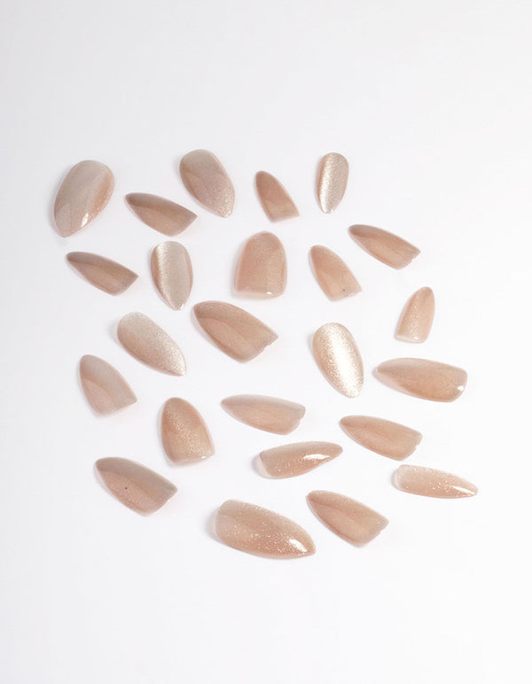 Plastic Metallic Shimmer Press On Nails